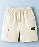 Kookie Kids Premium Heavy Gauge Terry Knit Above Knee Length Shorts with Cool Kids Club Badge - Offwhite
