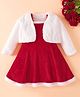 Mark & Mia Full Sleeves Solid Color Frocks with Jacket - Red & White
