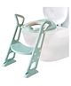 Junior Joe Toilet Training Seat with Steps  Soft Cushion, Secure Grip Handles & Foldable Design (Light Green, for Girls)