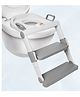 JUNIOR JOE Foldable Potty Training Seat with Stairs - Adjustable Install-Free Toilet Trainer with Non-Slip Splash Guard for Toddler Boys & Girls (Grey)