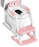Junior Joe Potty Training Seat with Ladder  Bear-Themed Soft Seat, Adjustable Height, Non-Slip Steps for Toddlers  Light pink & White