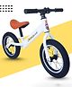 Junior Joe 12 Inch Pedal Free Balance Bike for Kids | Carbon Steel Frame | Air Rubber Tires | Adjustable Seat and 360° Handlebar |  (White)