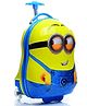 Junior Joe Trolley Suitcase for Kids  4 Wheels, 20 Inch, Lightweight & Durable Hard Shell Luggage (Yellow & Blue)