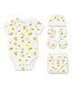 Moms Home Baby Home Coming Outfit   New Born Essential Clothes Set   Baby Shower Gift Hamper   3-6 Months   Lemon   Pack of 5