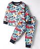Smarty Boys Sinker Knit Full Sleeves T-Shirt & Lounge Pant Set With Text Print - White