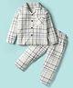 Smarty Boys Cotton Woven Full Sleeves Co-Ord Night Suit with Checks - Ivory