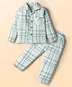 Smarty Boys Cotton Woven Full Sleeves Co-Ord Night Suit with Checks - Light Blue