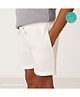 Greendeer 100% Softner Washed Muslin Cotton Woven Solid Breathable Shorts - White