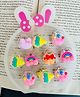 Radhya accessories Set Of 10 Cat & Rainbow Designed Hair Claws - Multi Colour