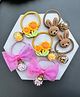 Radhya accessories Set Of 3 Sunflower & Bunny Designed Rubber Bands - Multi Colour