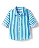 Babyhug Cotton Woven Full Sleeves Striped Shirt - Light Blue