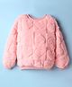 Little Kangaroos Woven Full Sleeves Heart Shaped Fur Sweatshirt - Pink