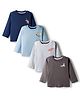 Bonfino 100% Cotton Knit Full Sleeves T-Shirts with Animal Print Pack of 4 - Multicolor