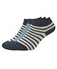 SOCKSXPRESS Cotton Pack Of 3 Striped & Colour Blocked Socks - Black Blue & Grey