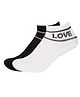 SOCKSXPRESS Cotton Pack Of 2 Love Text Designed Socks - White & Black