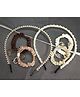 Kamule Set Of 6 Solid & Pearls Embellished Hair Accesories Combo Set - Khaki & Brown