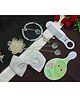 Kamule Smiley Designed Bow Applique Detailed Hair Accessories Combo Set - Off White