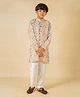 Jilmil Cotton Blend Wowen Full Sleeves Chevron Printed Kurta Pyjama Set - Multi Colour