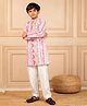 Jilmil Cotton Blend Wowen Full Sleeves Abstract Printed Kurta Pyjama Set - Multi Colour
