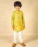Jilmil Cotton Blend Woven Full Sleeves Chevron Printed Kurta Pyjama Set - Foil Yellow