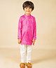 Jilmil Cotton Silk Woven Full Sleeves Bandhani Designed Kurta Pant Set - Pink