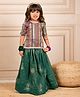 Jilmil Brocade Woven Three Fourth Sleeves Floral Embroidered Gota Lace Embellished Lehenga Choli Set - Green