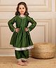Jilmil Silk Woven Full Sleeves Polka Dots Foil Printed & Gota Lace Embellished Kurti & Palazzo Set - Green