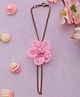 Knotty Ribbons Floral Designed Sequins Embellished Chained Bracelet - Pink