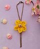 Knotty Ribbons Floral Designed Sequins Embellished Chained Bracelet - Yellow