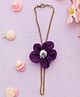 Knotty Ribbons Floral Designed Sequins Embellished Chained Bracelet - Purple