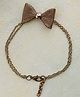 Knotty Ribbons Bow Applique Designed Chain Detailed Bracelet - Bronze