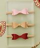Knotty Ribbons Set Of 3 Bow Applique Detailed Headbands - Pink Cream & Maroon