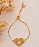 Knotty Ribbons Heart Designed Adjustable Chain Bracelet - Gold