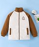 Mark & Mia Full Raglan Sleeves Sweatjacket With Alien Embroidery - Brown & White