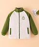 Mark & Mia Full Raglan Sleeves Sweatjacket With Alien Embroidery - Green & White