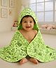 Babyhug Cotton Knit Hooded  Wrapper With Animal Print L 78 x B 75.5 cm - Green