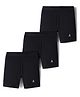 Pine Kids Cotton Lycra Knit Above Knee Length Solid Cycling Shorts Pack of 3 - Black