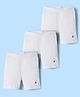 Pine Kids Cotton Lycra Knit Above Knee Length Solid Cycling Shorts Pack of 3 - White