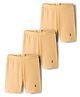 Pine Kids Cotton Lycra Knit Above Knee Length Solid Cycling Shorts Pack of 3 - Tan