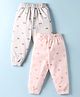Pink Rabbit Interlock Knit Full Length Lounge Pants with Bear & Vehicle Print Pack of 2 - Peach