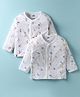 Pink Rabbit Single Jersey Knit Full Sleeves Jhablas With Animal Print Pack Of 2 - White