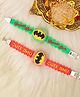 Paper Moon Bat Man light rakhi with roli chawal and card - Set Of 2 (multicolor)