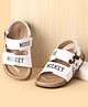 Babyoye Disney Sandals with Velcro Closure & Mickey Mouse Print - White