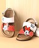 Babyoye Disney Sandals with Velcro Closure & Minnie Mouse Print - Red & White
