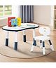 BAYBEE Study Table for Kids with Chair | Multi-Functional Adjustable Study Table with Anti-Slip Base, Drawing Board, Safe Rounded Corners & Easy Plug-and-Play Installation (Blue)