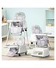 Baybee 4 in 1 Convertible High Chair for Kids | Foldable Baby Feeding Chair with Safety Harness, Adjustable Tray, Booster Seat & Recliner | Easy to Clean, Portable Dining Chair (Grey)