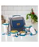 PddFalcon Stainless Steel Eco Nxt Lunch Box Executive Set of 5 with Insulated Bag 1430 ml - Charcoal Grey