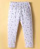 Evimo Sinker Knit Full Length Leggings With Leave Print - Lavender