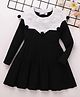 Mark & Mia Viscose Full Sleeves Woolen Dress with Applique - Black