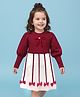 Mark & Mia Viscose Full Sleeves Woolen Dress with Bow Applique - Maroon